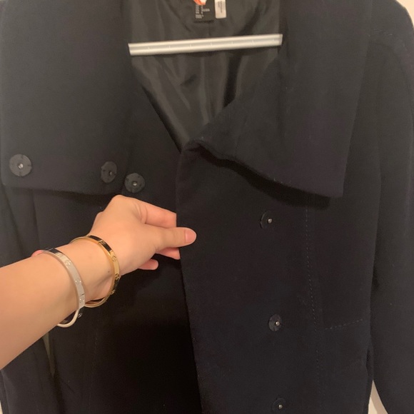 long h&m navy blue coat - Picture 2 of 2